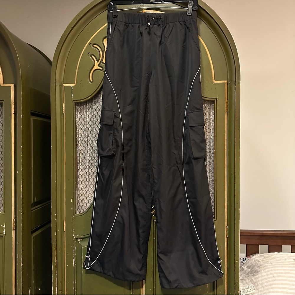 NEW LIT ACTIVE WOMEN’S BLACK NYLON REFLECTIVE PANTS SIZE M